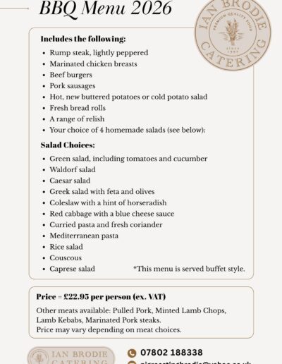 BBQ Menu 2026 - Ian Brodie Catering