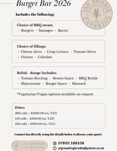 Burger Bar 2026 - Ian Brodie Catering