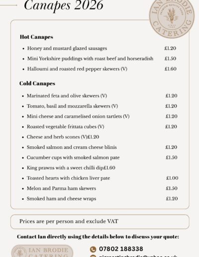 Canapés 2026 - Ian Brodie Catering