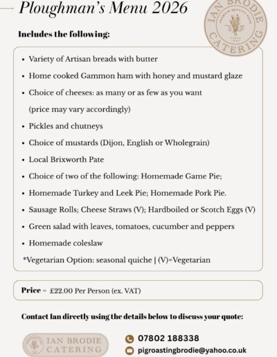 Ploughman’s Menu 2026 - Ian Brodie Catering