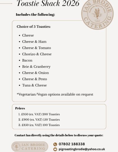 Toastie Shack 2026 - Ian Brodie Catering